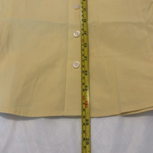 VTG Tommy Hilfiger Y2K butter Yellow Sleeveless Button Down Shirt SZ 14 preppy - Picture 8 of 12